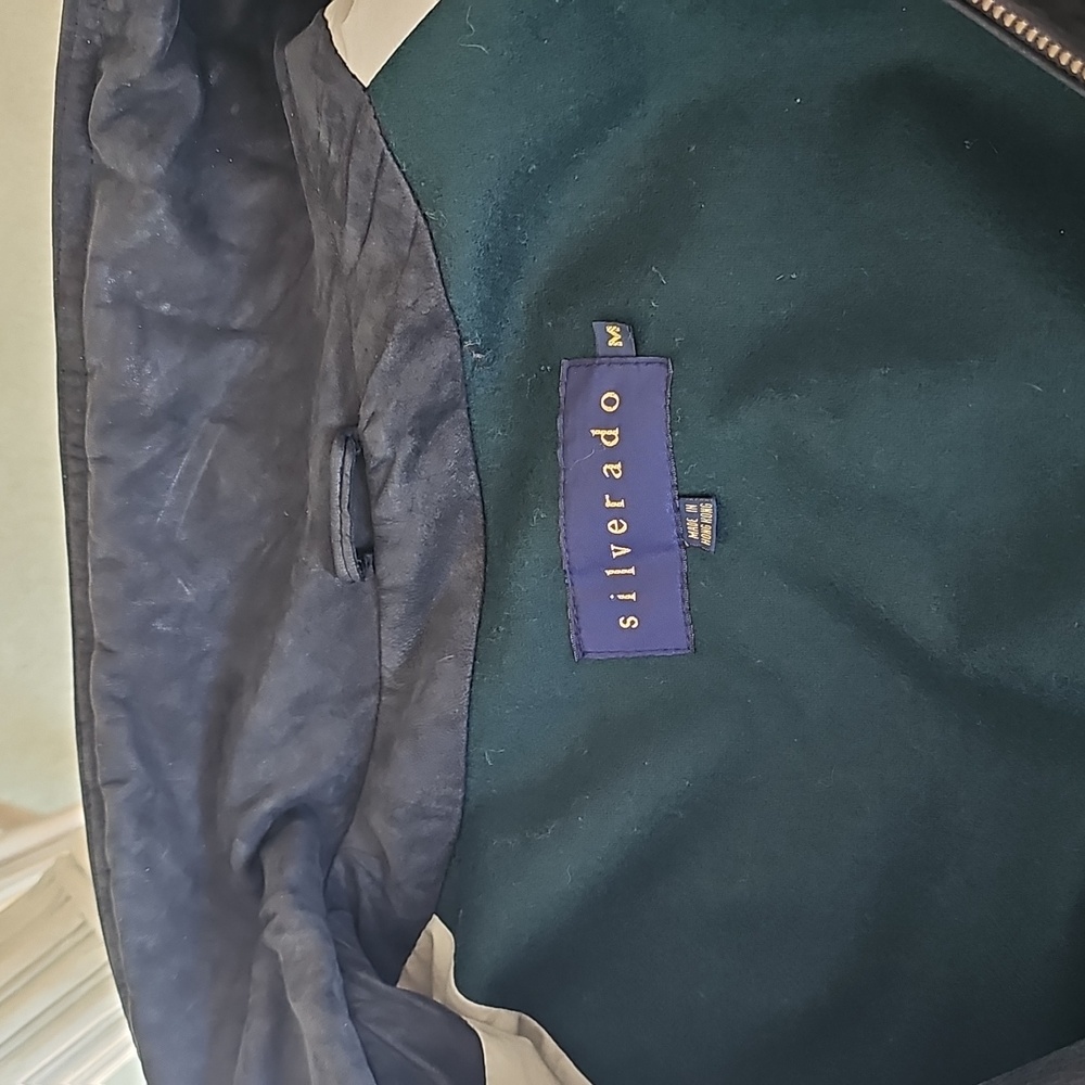 Silverado Leather Men's Vintage Bomber Jacket Medium - Picture 14 of 16